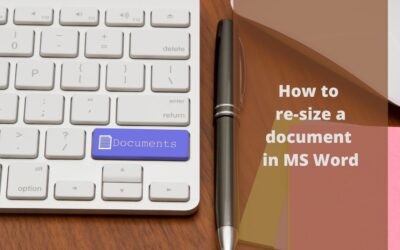 How to re-size a document in MS Word